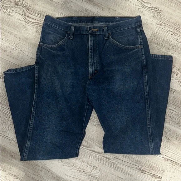 Men's RUSTLER Blue Jeans - Picture 2 of 5